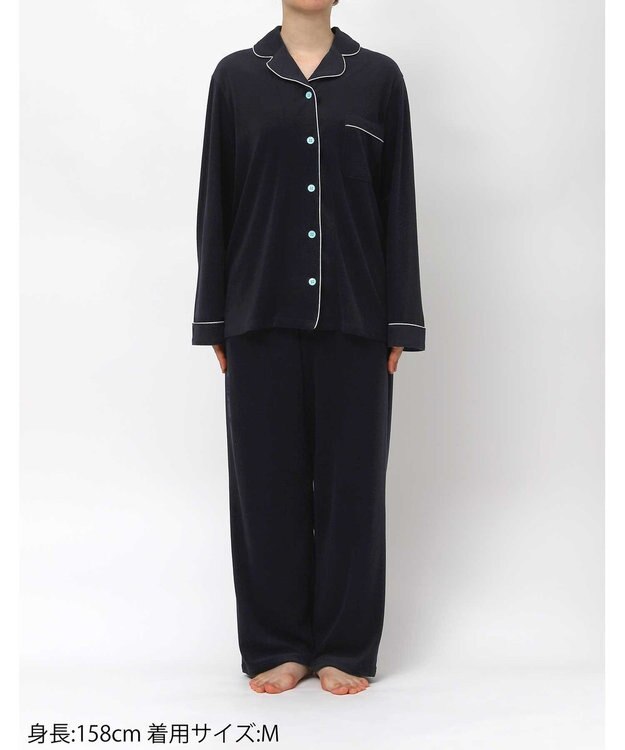 une nana cool なめらかパイルパジャマ MADE WITH LIBERTY FABRIC ネイビー