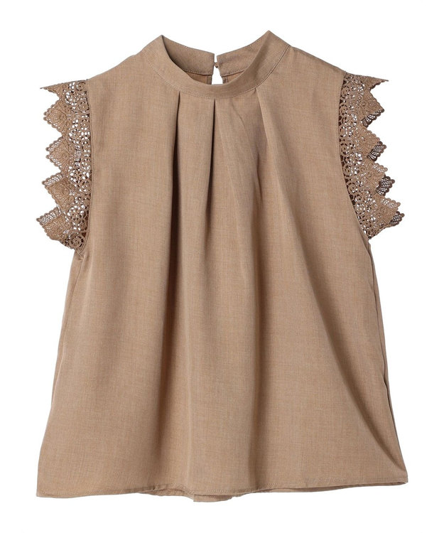 Green Parks ・ＥＬＥＮＣＡＲＥ　ＤＵＥ　リネンライクレースブラウス Mocha