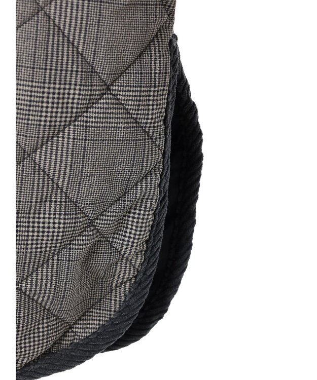 Green Parks キルティングノーカラーブルゾン Check