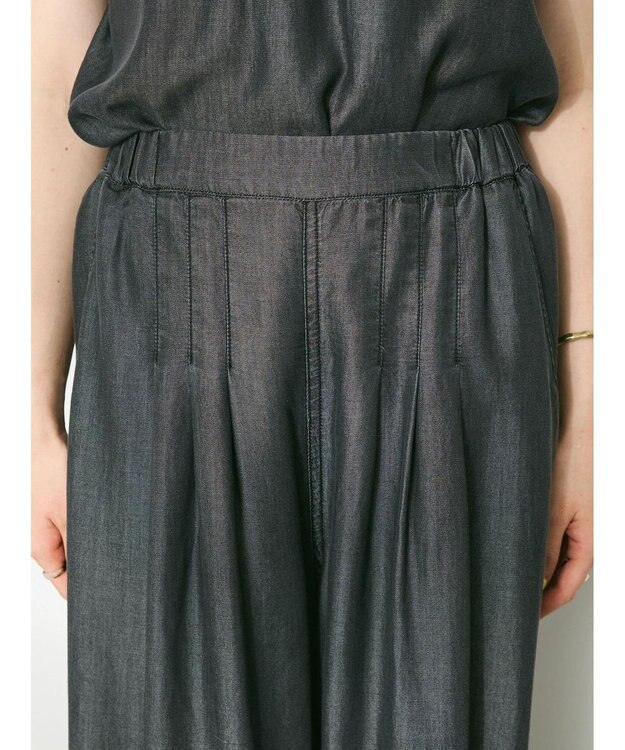 CRAFT STANDARD BOUTIQUE やわらかデニムタックワイドフレアパンツ Black