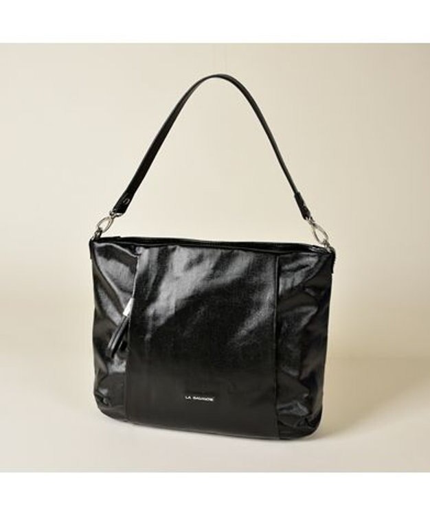 LA BAGAGERIE コーティングキャンバス 2WAYショルダーバッグ ブラック