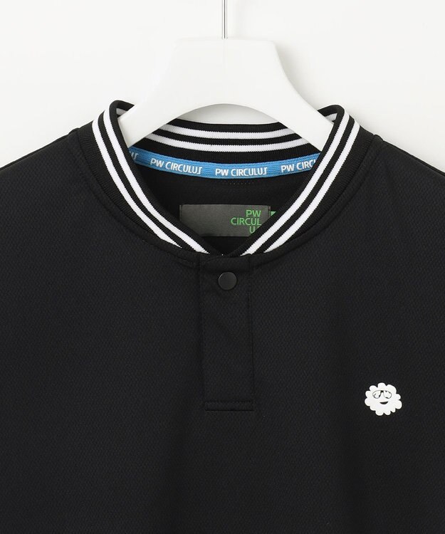 PW CIRCULUS 【MEN】ベースボールカラーポロシャツ ブラック系