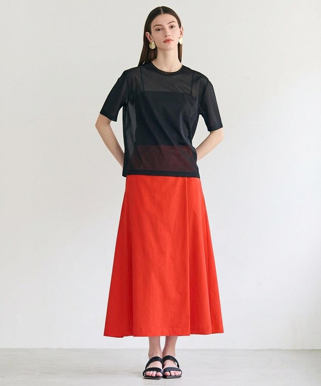 BEIGE， YANN / ラップタック フレアスカート Red