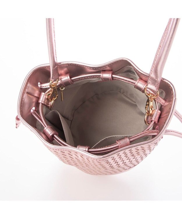 UNBILLION 【テレビ ドラマ着用アイテム】ペルケ perche / レザーメッシュ2wayバゲットバッグ ピンク