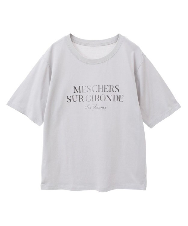 Green Parks 箔プリントフェミニンロゴＴシャツ Light Gray