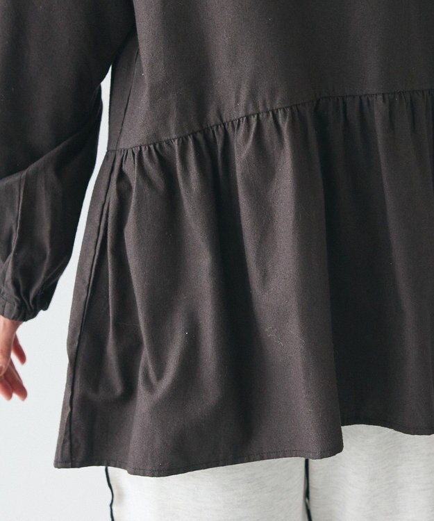 CRAFT STANDARD BOUTIQUE ボリュームスリーブウエストギャザーチュニック Charcoal Gray