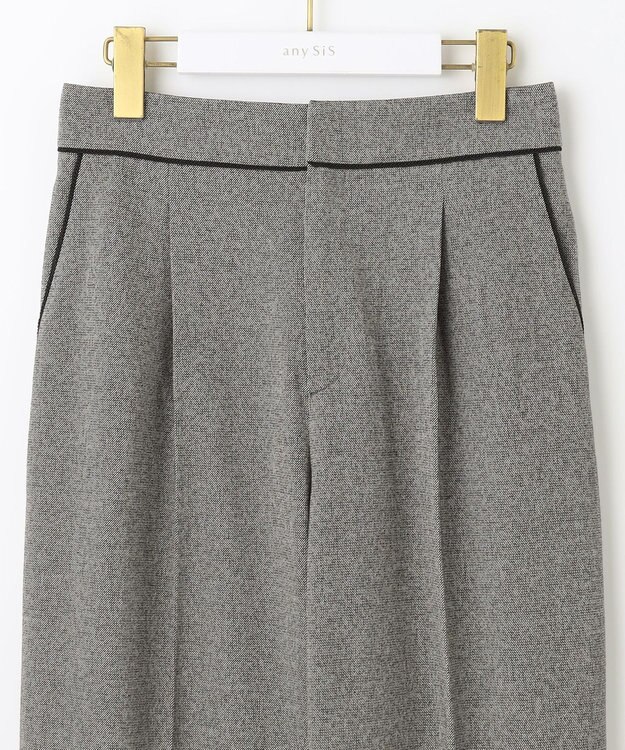 ANY SIS 【洗える】ハイウエストソフトテーパード パンツ モノトーン系