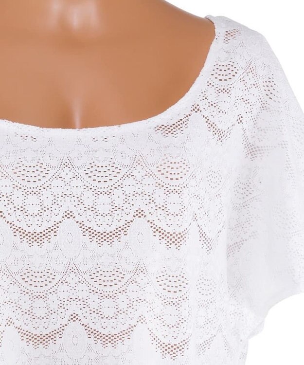 San-ai Resort（三愛水着楽園） ストレッチレースTシャツ　M　【San-ai Resort（サンアイリゾート）】 ホワイト