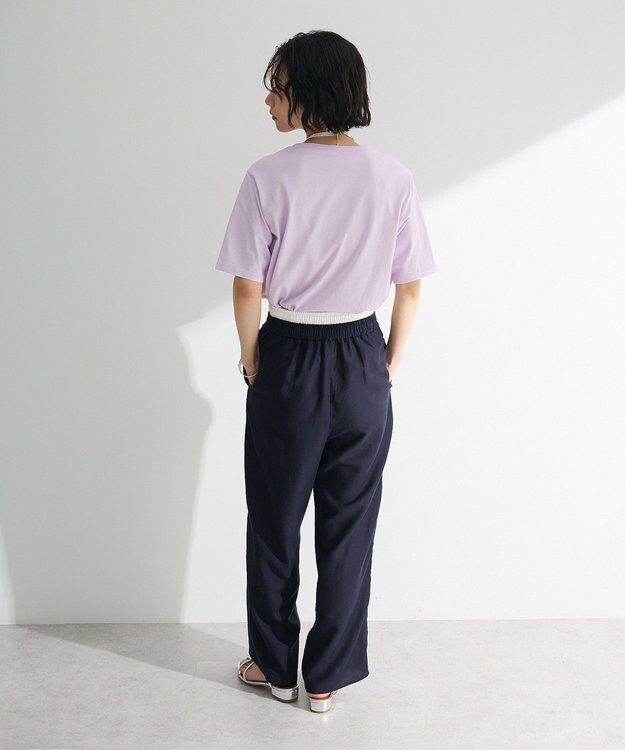 Green Parks 箔プリントフェミニンロゴＴシャツ Purple