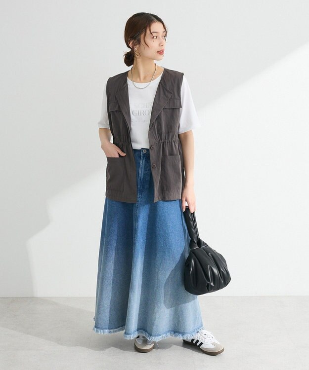 Green Parks 箔プリントフェミニンロゴＴシャツ Off White