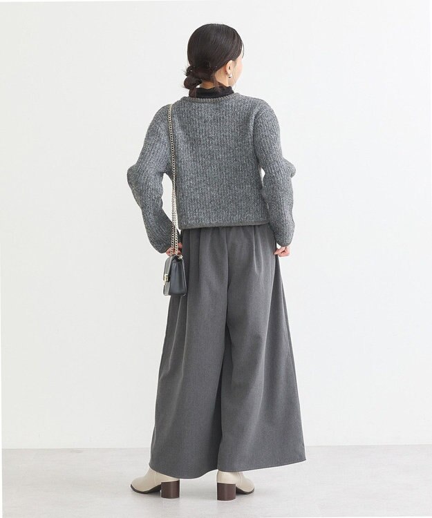 earth music&ecology 【WEB限定】ゴールド釦ショートニットカーディガン Charcoal Gray