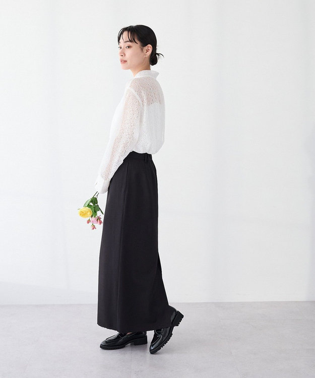 CRAFT STANDARD BOUTIQUE ＜セレモニー＞前後2WAYレースボウタイブラウス White