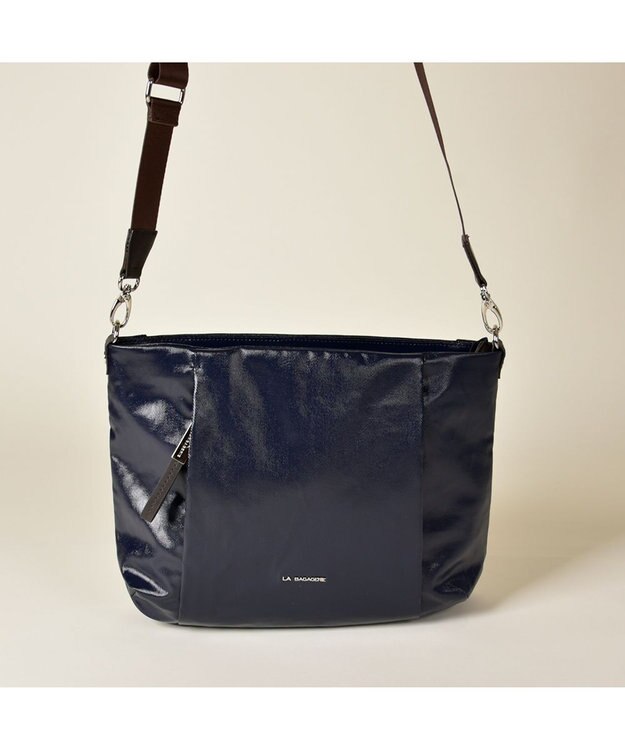 LA BAGAGERIE コーティングキャンバス 2WAYショルダーバッグ ライトベージュ