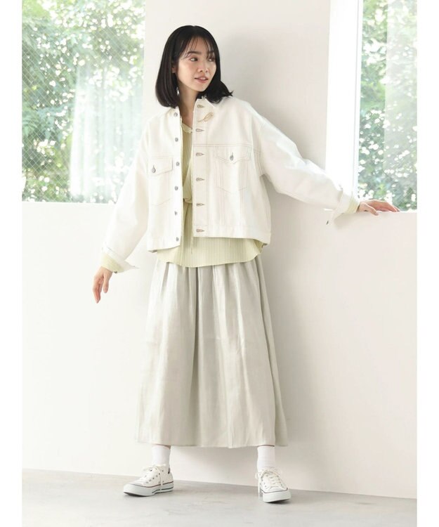 Green Parks ショート丈デニムジャケット Off White