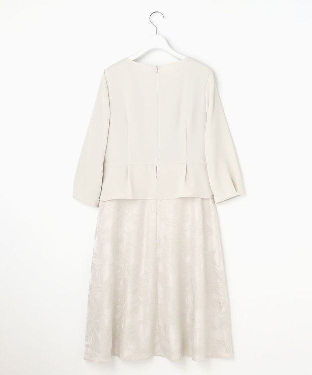 自由区 L 【17号サイズまで展開・カタログ掲載】フラワーオパールプリント ワンピース ベージュ