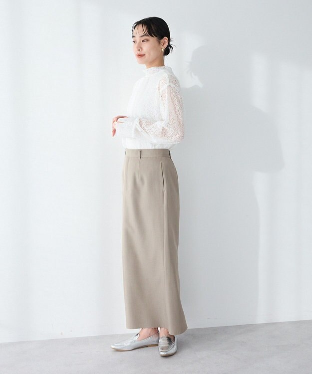 CRAFT STANDARD BOUTIQUE ＜セレモニー＞前後2WAYレースボウタイブラウス White