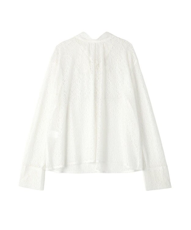 CRAFT STANDARD BOUTIQUE ＜セレモニー＞前後2WAYレースボウタイブラウス White