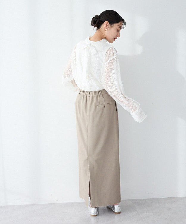 CRAFT STANDARD BOUTIQUE ＜セレモニー＞前後2WAYレースボウタイブラウス White