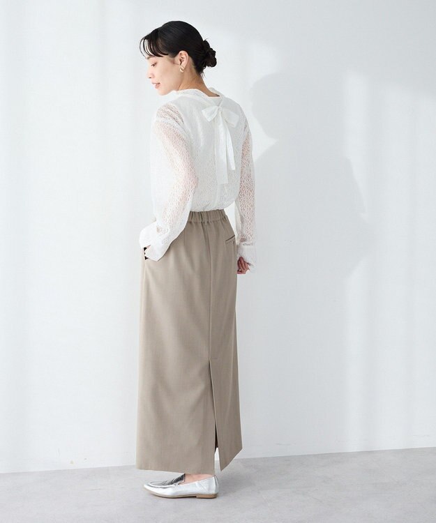 CRAFT STANDARD BOUTIQUE ＜セレモニー＞前後2WAYレースボウタイブラウス White