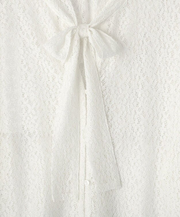 CRAFT STANDARD BOUTIQUE ＜セレモニー＞前後2WAYレースボウタイブラウス White