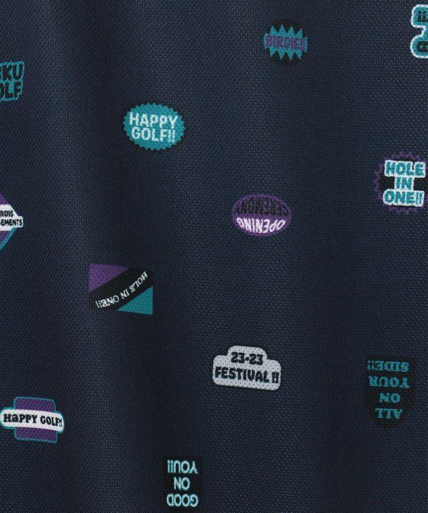 23区GOLF 【WOMEN】【UVケア/吸水速乾】マルチステッカープリント ポロシャツ ネイビー系5