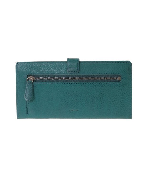 genten ダイヤカットワーク　マチなし長財布 ブルーグリーン