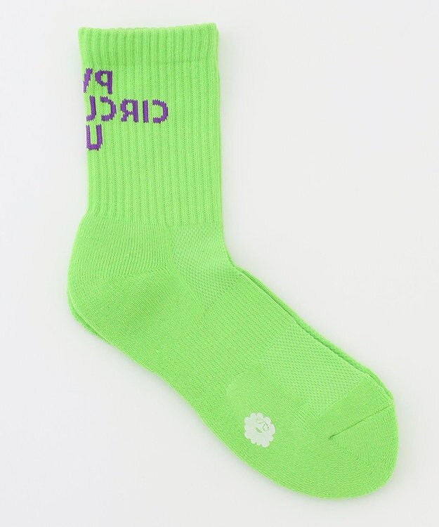 PW CIRCULUS 【WOMEN】【土踏まずをサポート】ロゴ ミドルソックス ライム