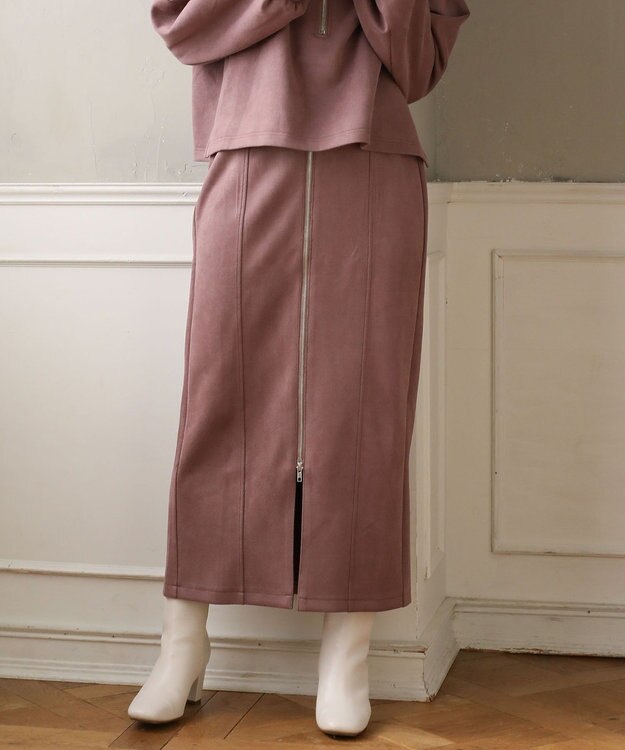 Green Parks ・ＥＬＥＮＣＡＲＥ　ＤＵＥ　スエードポンチＺＩＰスカー Pink