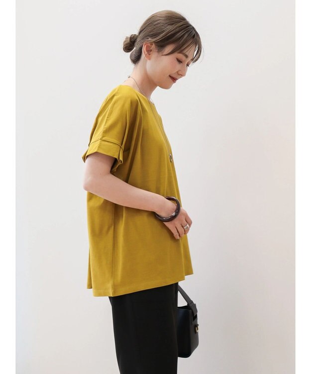 AMERICAN HOLIC 接触冷感袖タックカットプルオーバー Mustard