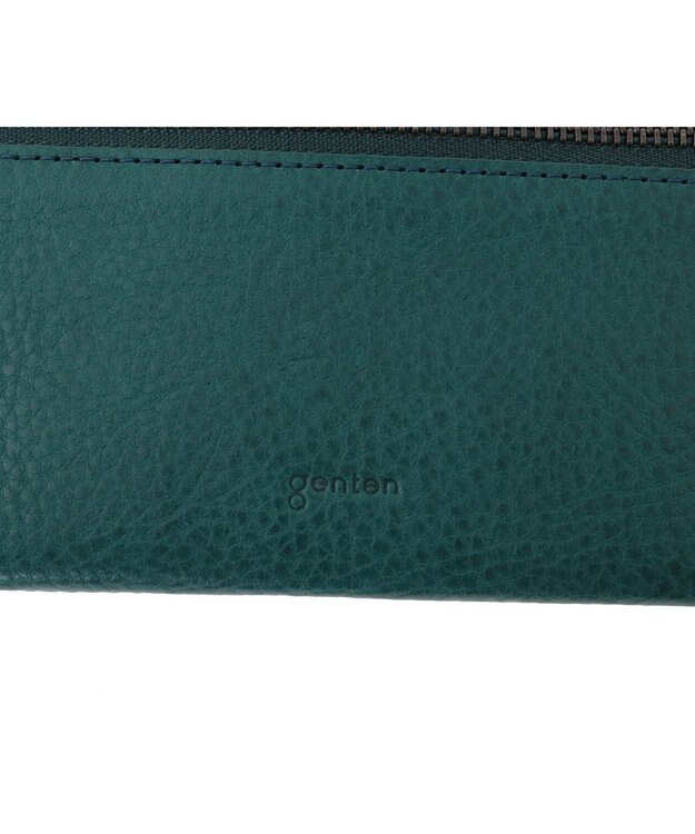 genten ダイヤカットワーク　マチなし長財布 ブルーグリーン