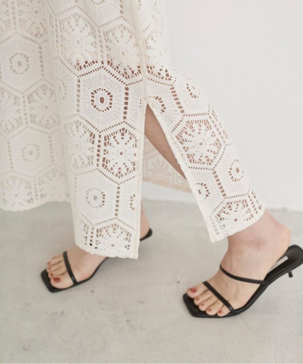 WEGO 【ANGIE VINTAGE】クロシェレースセットワンピース ホワイトアイボリー