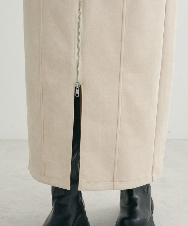 Green Parks ・ＥＬＥＮＣＡＲＥ　ＤＵＥ　スエードポンチＺＩＰスカー Ivory