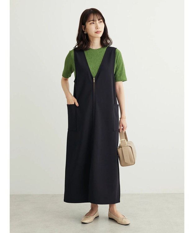 Green Parks ・ＥＬＥＮＣＡＲＥ　ＤＵＥ　２ｗａｙＶネックジャンスカ Black