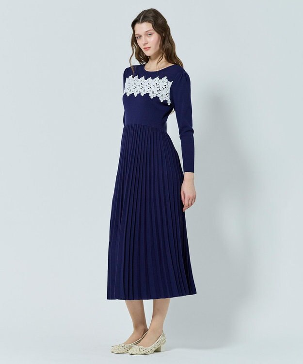 TOCCA 【百田夏菜子さん着用】NIGHT PETAL ニットドレス ネイビー系