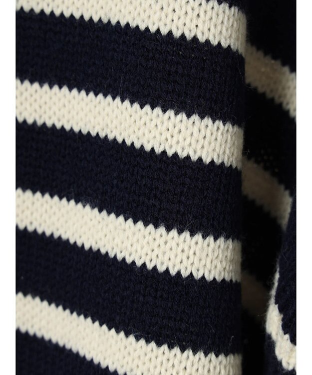 Green Parks キーネックボーダープルオーバー Navy