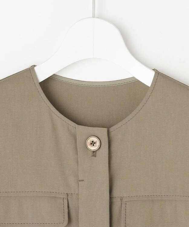 自由区 【SHIHOさん着用・セットアップ対応】リネンストレッチ ジレ カーキ