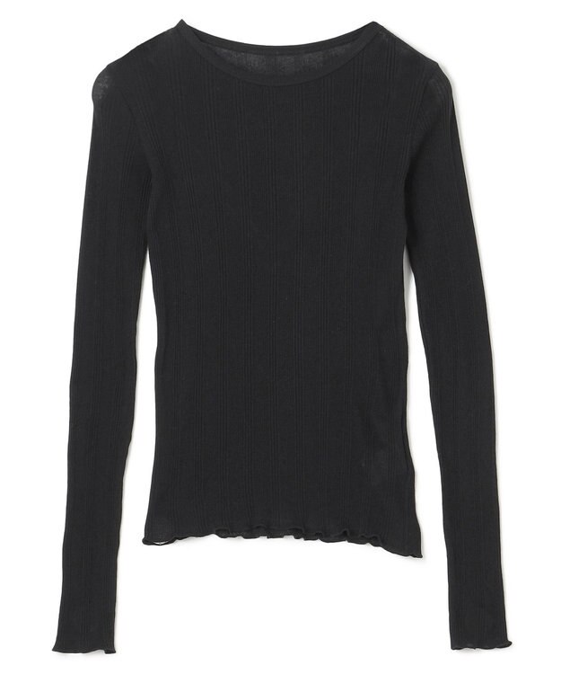 uncrave 【手洗い可】シアー ランダムリブ カットソー（uncrave STANDARD） ブラック