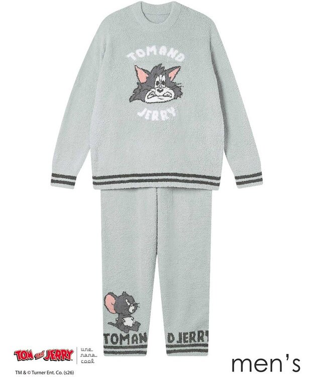 une nana cool トムとジェリー × une nana cool メンズプルオーバー＆ロングパンツセット チャコールグレー