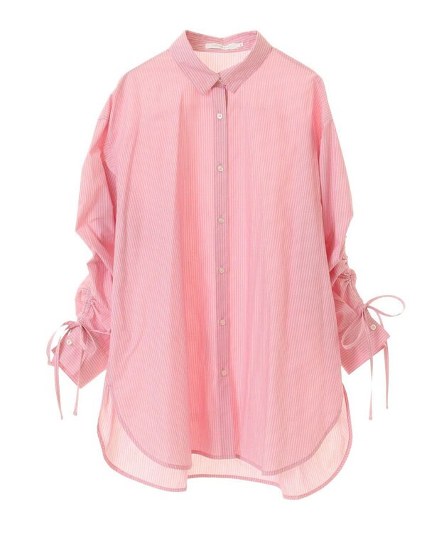 AMERICAN HOLIC 【WEB限定】イージーケアバックギャザーリボンシャツ Stripe Pink