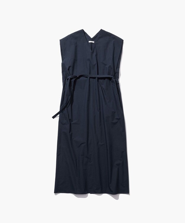 ATON COTTON BROAD | フレンチスリーブドレス NAVY