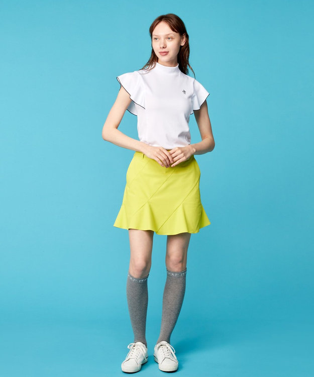 23区GOLF 【WOMEN】【吸水速乾】フレアスリーブ モックネックシャツ ホワイト系