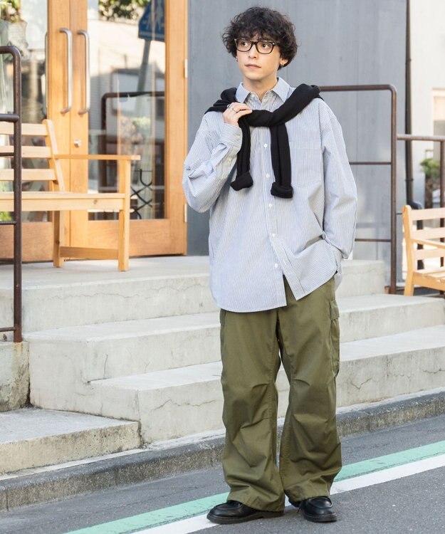 WEGO 【ユニセックス着用ITEM/SMLサイズ展開】ワイドカーゴパンツ カーキ