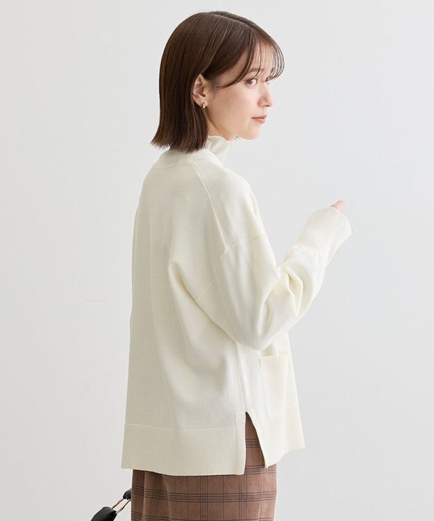 Green Parks 洗える　Ｖネックカーディガン Ecru