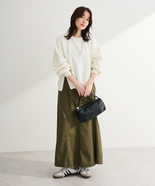 Green Parks フラワーフクレジャカードプルオーバー Off White