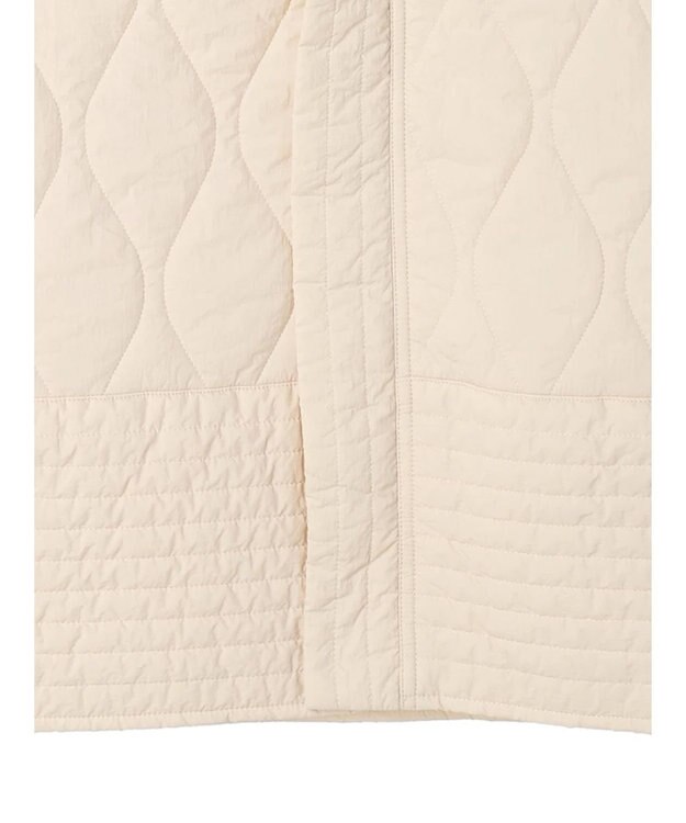 Green Parks ヒョウタンキルトミドル丈ベスト Ecru