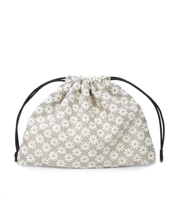 Regalo Felice 【花の刺繍 / セットで持っても可愛い】ポーチ大 / REGALO BE(ベージュ)