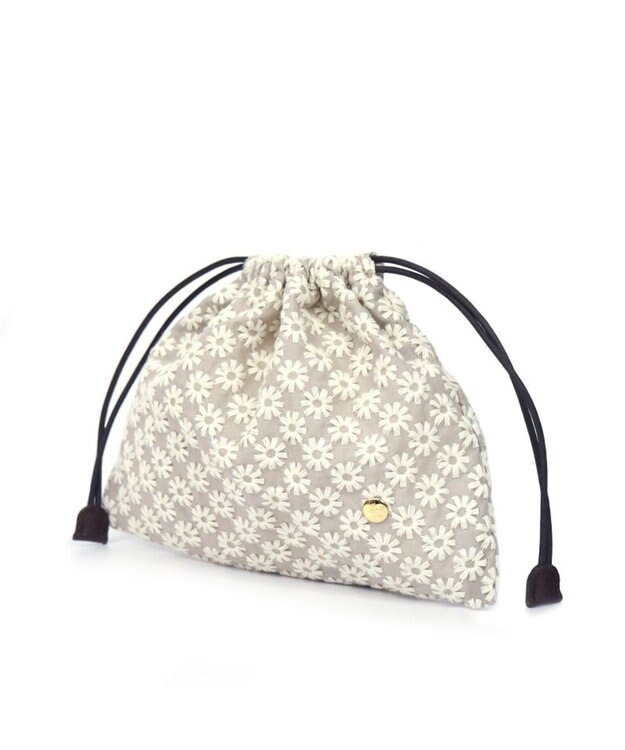 Regalo Felice 【花の刺繍 / セットで持っても可愛い】ポーチ大 / REGALO BE(ベージュ)