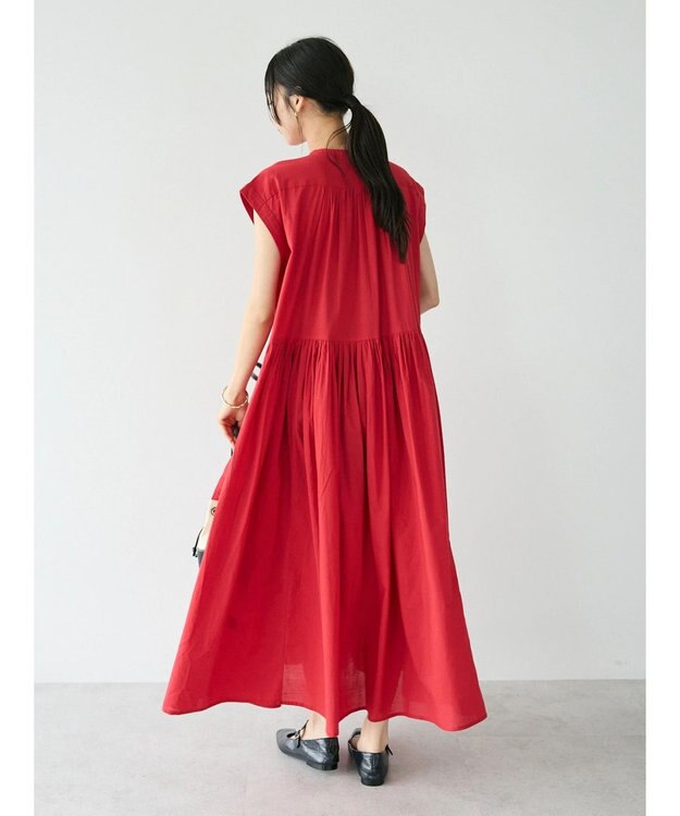 CRAFT STANDARD BOUTIQUE インド綿フレンチスリーブワンピース Black