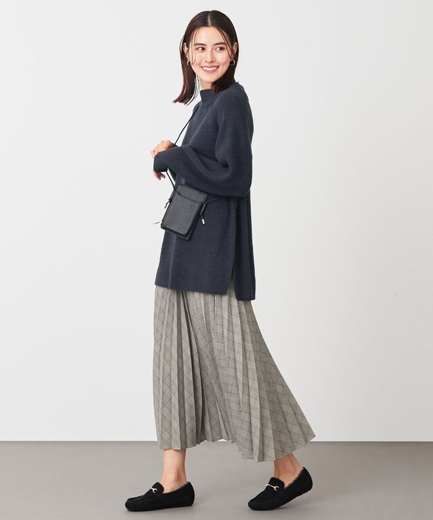 ANY 【14色展開/洗える】ウーリッシュ プリーツスカート オフホワイト（グレンチェック）