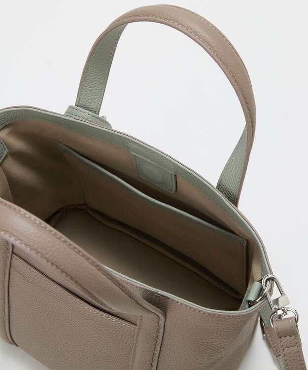 TOPKAPI 【Breath TOPKAPI】DUAL デュアル シュリンクレザー バイカラー トートバッグ チャーム付き グレージュ